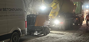 Underground concreting in an anhydrite mine with the Putzmeister P 720 TD double-piston pump
